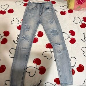 Aeropostale Light Blue Distressed Skinny Jeans